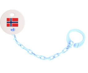 Attache-tetine Drapeau Norvège couleur Bleu ciel