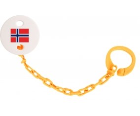 Attache-tetine Drapeau Norvège couleur Orange