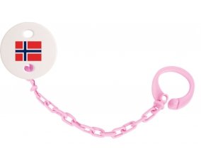 Attache-tetine Drapeau Norvège couleur Rose clair