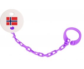 Attache-tetine Drapeau Norvège couleur Violet