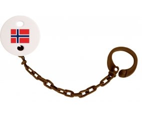 Attache-tetine Drapeau Norvège couleur Marron