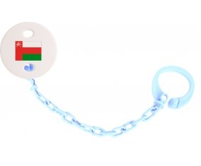 Attache-sucette Drapeau Oman couleur Bleu ciel