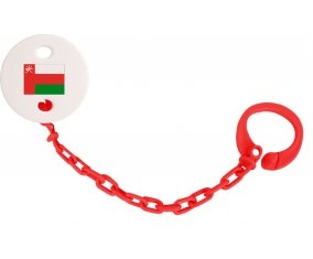 Attache-sucette Drapeau Oman couleur Rouge