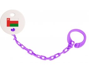 Attache-sucette Drapeau Oman couleur Violet