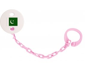 Attache-tétine Drapeau Pakistan couleur Rose clair