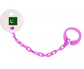 Attache-tétine Drapeau Pakistan couleur Rose fuschia