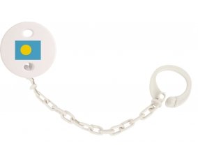 Attache-tetine Drapeau Palau couleur Blanc