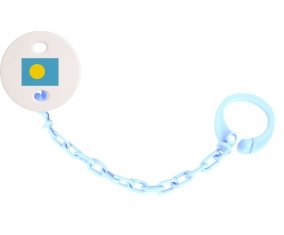Attache-tetine Drapeau Palau couleur Bleu ciel
