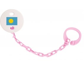 Attache-tetine Drapeau Palau couleur Rose clair