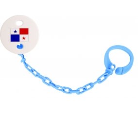 Attache-sucette Drapeau Panama couleur Bleu turquoise