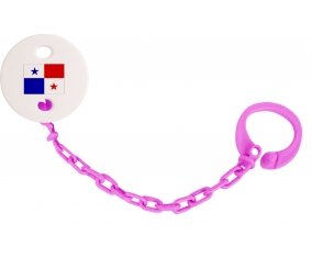 Attache-sucette Drapeau Panama couleur Rose fuschia