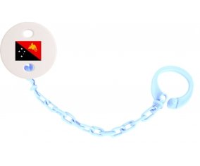 Attache-tétine Drapeau Papouasie Nouvelle Guinée couleur Bleu ciel