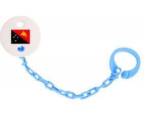 Attache-tétine Drapeau Papouasie Nouvelle Guinée couleur Bleu turquoise