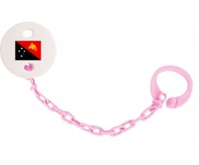 Attache-tétine Drapeau Papouasie Nouvelle Guinée couleur Rose clair