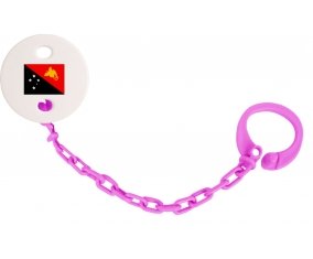 Attache-tétine Drapeau Papouasie Nouvelle Guinée couleur Rose fuschia