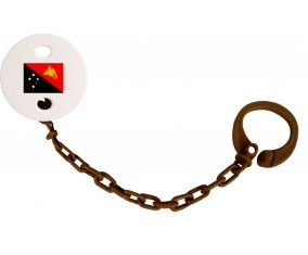 Attache-tétine Drapeau Papouasie Nouvelle Guinée couleur Marron