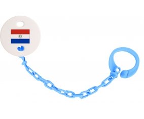 Attache-tetine Drapeau Paraguay couleur Bleu turquoise