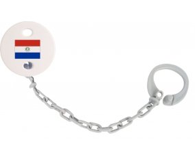 Attache-tetine Drapeau Paraguay couleur Grise