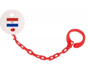 Attache-tetine Drapeau Paraguay couleur Rouge