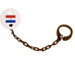 Attache-tetine Drapeau Paraguay couleur Marron