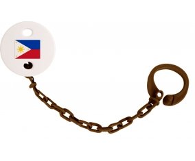 Attache-tétine Drapeau Philippines couleur Marron