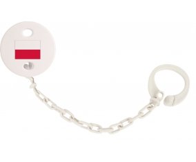 Attache-tetine Drapeau Pologne couleur Blanc