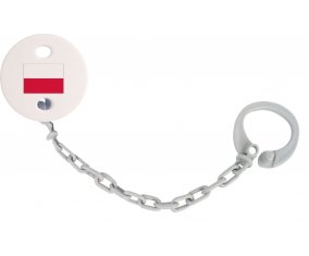 Attache-tetine Drapeau Pologne couleur Grise