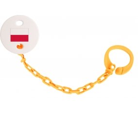 Attache-tetine Drapeau Pologne couleur Orange