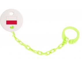 Attache-tetine Drapeau Pologne couleur Verte