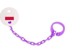 Attache-tetine Drapeau Pologne couleur Violet