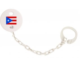 Attache-tétine Drapeau Porto Rico couleur Blanc