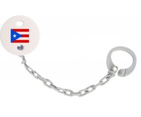 Attache-tétine Drapeau Porto Rico couleur Grise