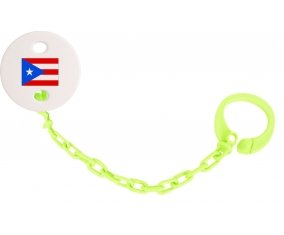 Attache-tétine Drapeau Porto Rico couleur Verte