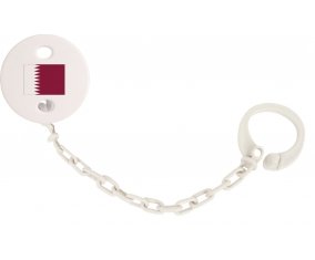 Attache-tetine Drapeau Qatar couleur Blanc