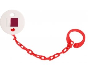 Attache-tetine Drapeau Qatar couleur Rouge