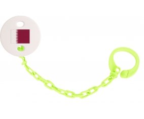 Attache-tetine Drapeau Qatar couleur Verte