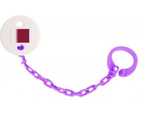 Attache-tetine Drapeau Qatar couleur Violet