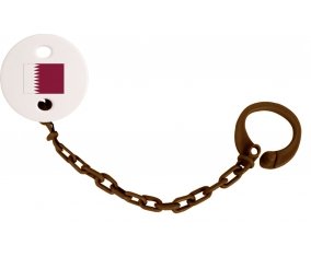 Attache-tetine Drapeau Qatar couleur Marron