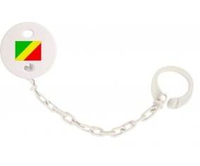 Attache-sucette Drapeau République du Congo couleur Blanc