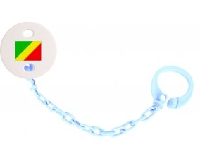 Attache-sucette Drapeau République du Congo couleur Bleu ciel