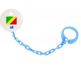 Attache-sucette Drapeau République du Congo couleur Bleu turquoise