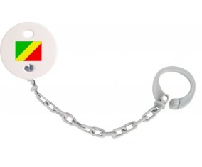 Attache-sucette Drapeau République du Congo couleur Grise