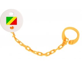 Attache-sucette Drapeau République du Congo couleur Orange