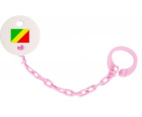 Attache-sucette Drapeau République du Congo couleur Rose clair
