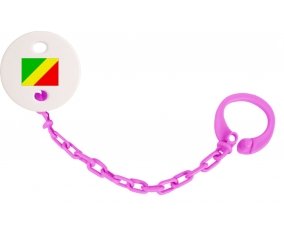 Attache-sucette Drapeau République du Congo couleur Rose fuschia