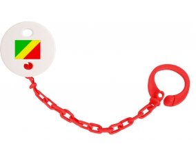 Attache-sucette Drapeau République du Congo couleur Rouge