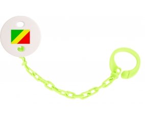 Attache-sucette Drapeau République du Congo couleur Verte