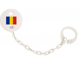 Attache-tétine Drapeau Roumanie couleur Blanc