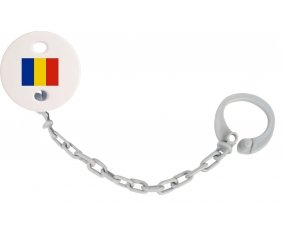 Attache-tétine Drapeau Roumanie couleur Grise