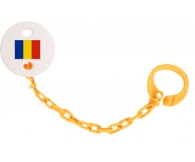 Attache-tétine Drapeau Roumanie couleur Orange